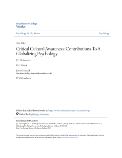 Contributions To A Globalizing Psychology - Works