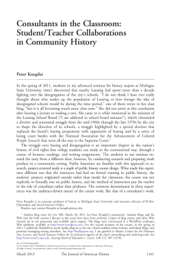 Consultants in the Classroom: Student/Teacher