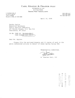 carl, keaton sc frazer, pllc - Public Service Commission of West