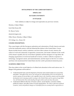 Syllabus - (SMLR), Rutgers