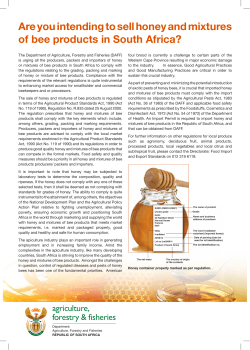 Are you intending to sell honey and mixtures of bee products