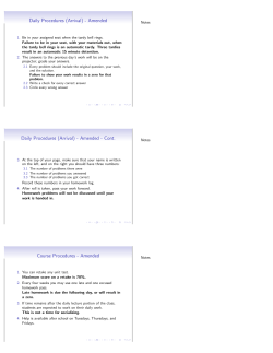 AP Calculus - Day X Sem 1