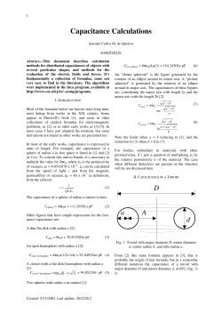 Capacitance Calculations