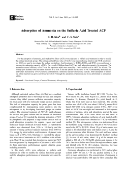 Adsorption of Ammonia on the Sulfuric Acid Treated ACF