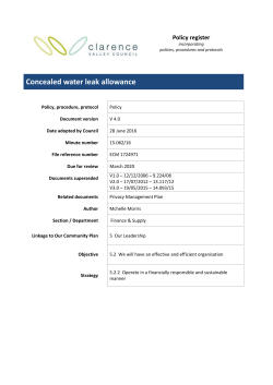 Concealed Water Leak Allowance