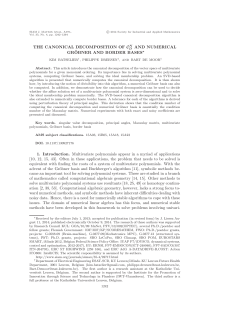 THE CANONICAL DECOMPOSITION OF cN AND NUMERICAL GR
