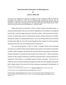 Halifax, Nova Scotia in World War II: An Allied Staging Area By