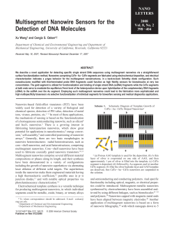 Multisegment Nanowire Sensors for the Detection of DNA Molecules
