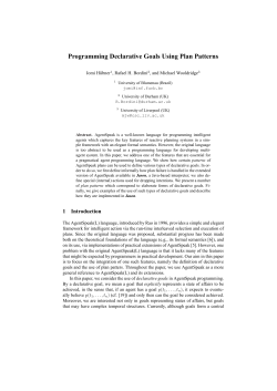 Programming Declarative Goals Using Plan Patterns