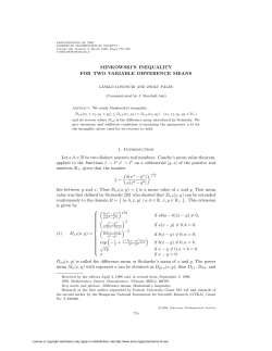 MINKOWSKI`S INEQUALITY FOR TWO VARIABLE DIFFERENCE