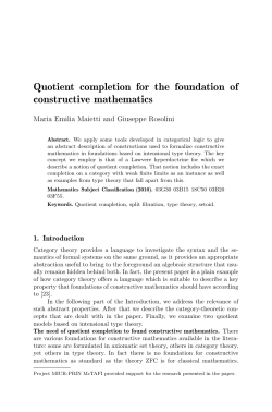 Quotient completion for the foundation of constructive