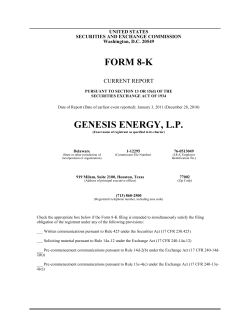 FORM 8-K GENESIS ENERGY, L.P.