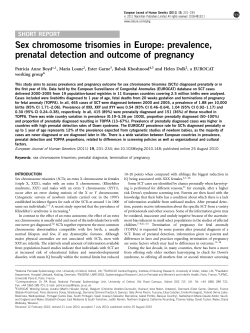 Sex chromosome trisomies in Europe: prevalence, prenatal