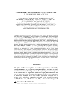 STABILITY ANALYSIS OF THE CLIMATE-VEGETATION