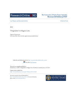 "Originalism" in Magna Carta - ResearchOnline@ND