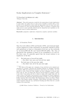 Scalar Implicatures in Complex Sentences