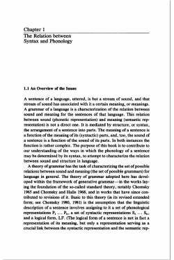 Chapter 1 Syntax and Phonology