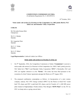 14/10/2016 - Competition Commission of India