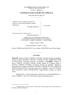 AMERICAN CIVIL LIBERTIES UNION OF KENTUCKY v. GRAYSON
