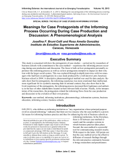 Meanings for Case Protagonists of the Informing Process Occurring