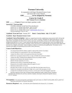 Course Outline - Roper Mountain Science Center!