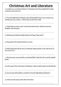 Christmas Quiz Round 5 Christmas Art and Literature