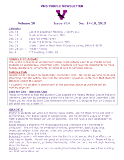 MIDDLE LEVEL NEWS NOTES