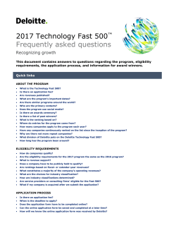 2017 Technology Fast 500&trade; Frequently asked questions
