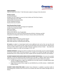 HERTZ AUSTRALIA Valid for rentals until 31 Mar `17 (all information