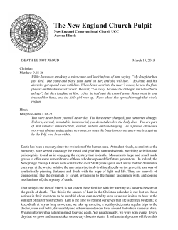 Death Be Not Proud - New England Congregational Church