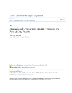 Medical Staff Decisions in Private Hospitals: The Role of Due Process