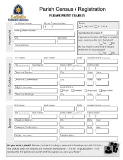Parish Registration (Eng) - LaSalle Catholic Parishes and School