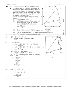 Mathematics HSC Examinations by Topic