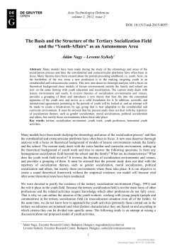 The Basis and the Structure of the Tertiary Socialization