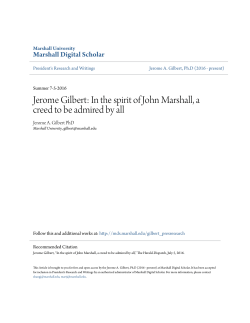 Jerome Gilbert: In the spirit of John Marshall, a creed to be admired