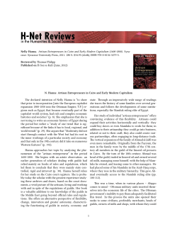N. Hanna: Artisan Entrepreneurs in Cairo and Early Modern - H-Net