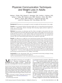 Physician Communication Techniques and Weight