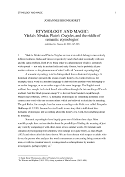 etymology and magic