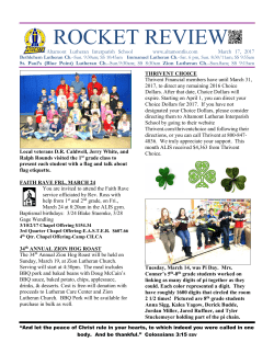 March 17, 2017 - Altamont Lutheran Interparish School