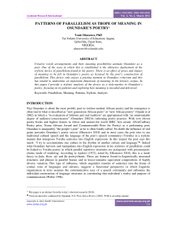 patterns of parallelism as trope of meaning in