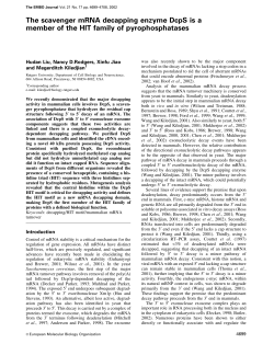The scavenger mRNA decapping enzyme DcpS is a member of the