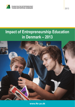 Impact of Entrepreneurship education in Denmark 2013