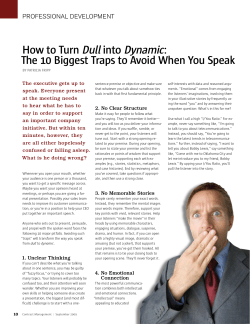 How to Turn Dull into Dynamic: The 10 Biggest Traps to Avoid When