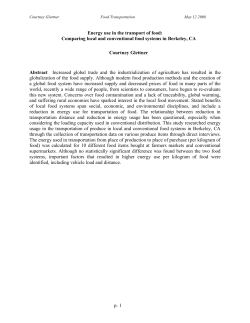 p. 1 Energy use in the transport of food: Comparing local and