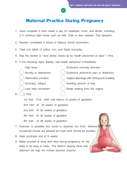 Maternal Practice During Pregnancy