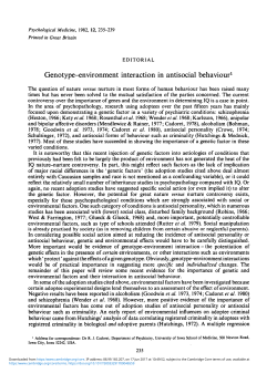 Genotype&ndash;environment interaction in antisocial behaviour