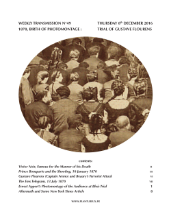 WEEKLY TRANSMISSION N°49 THURSDAY 8th DECEMBER 2016