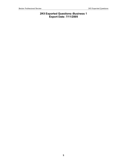 2K5 Exported Questions&ndash;Business 1 Export Date