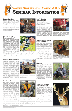 seminar information - Yankee Sportsman Classic