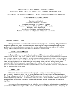 Copyright Issues in Education and for the Visually Impaired: Written